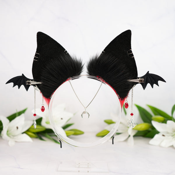Red goth bat ears