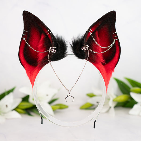 Red goth bat ears