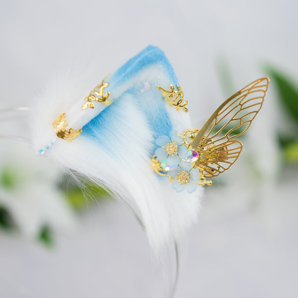 Blue fairy kitten ears