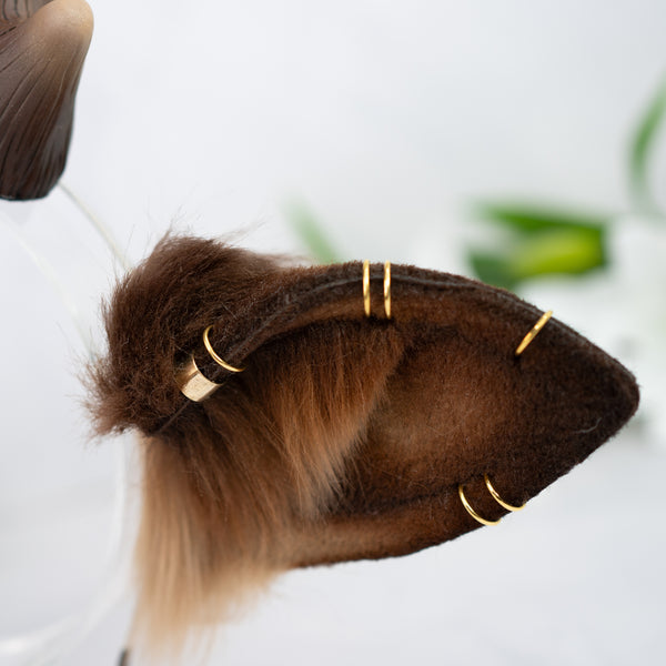 Deer ears with antlers and piercings