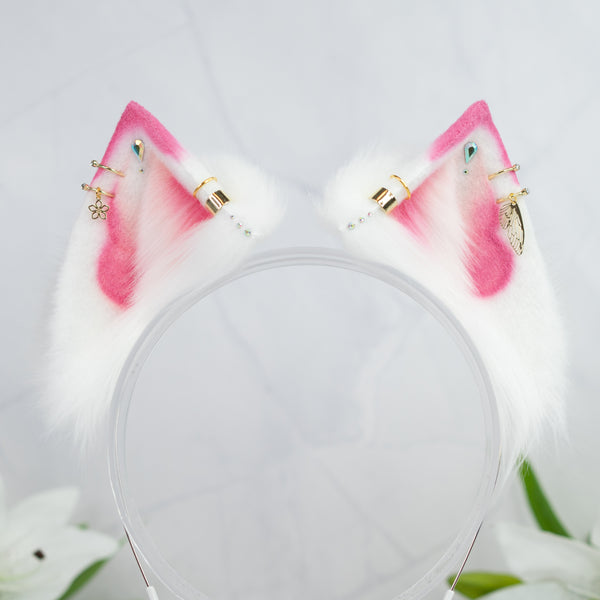 Pink butterfly cat ears