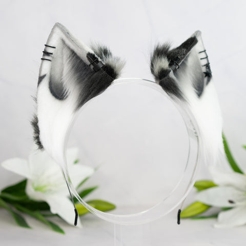 Monochrome Calico cat ears