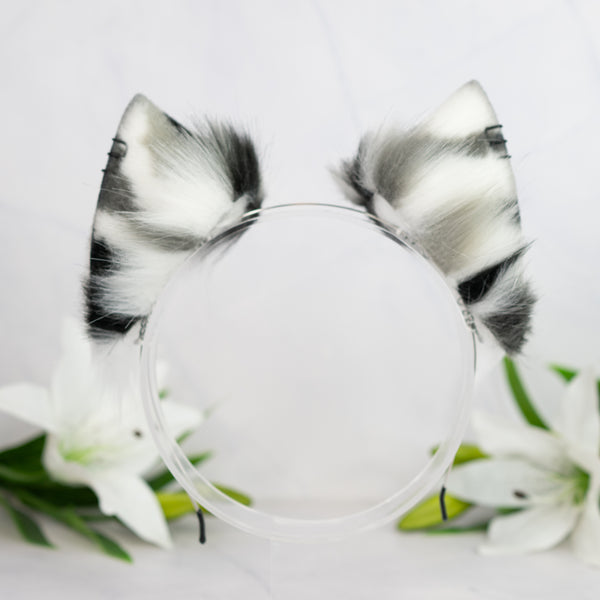 Monochrome Calico cat ears