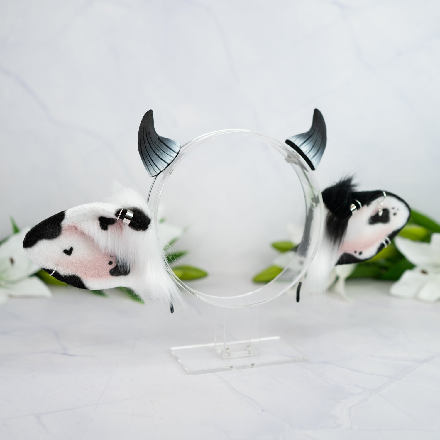 Classic cow ears - Mismatched with Piercings (1)