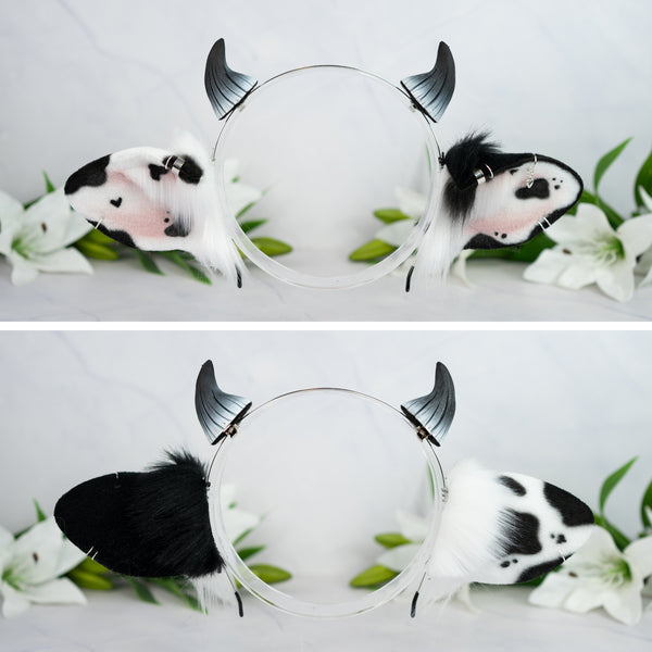 Classic cow ears - Mismatched with Piercings (1)