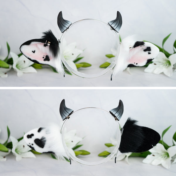 Classic cow ears - Mismatched with Piercings (1)