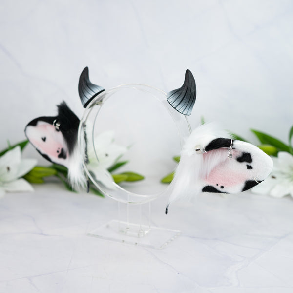 Classic cow ears - Mismatched with Piercings (1)