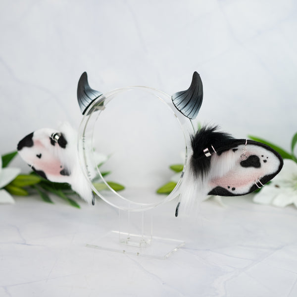 Classic cow ears - Mismatched with Piercings (1)