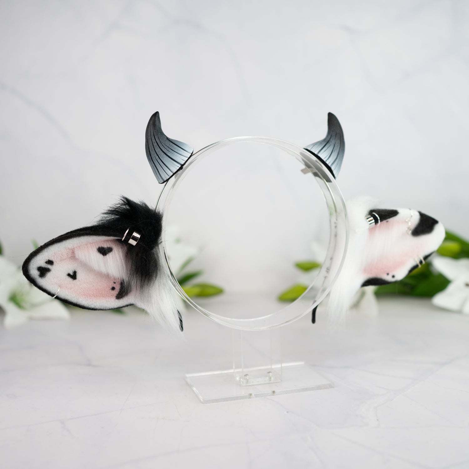 Classic cow ears - Mismatched with Piercings (2)