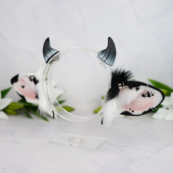 Classic cow ears - Mismatched with Piercings (2)