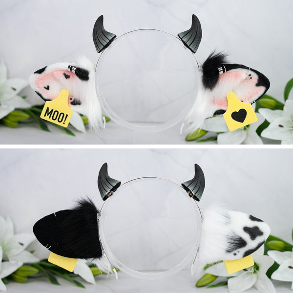 Classic cow ears (Mismatched) with Piercings