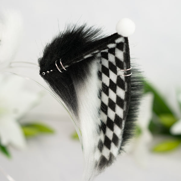 Clown cat ears (Black/white)