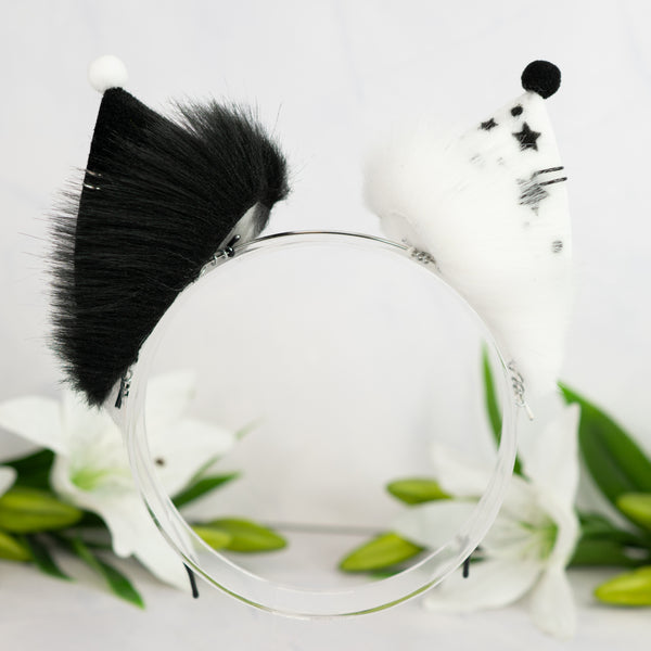 Clown cat ears (Black/white)