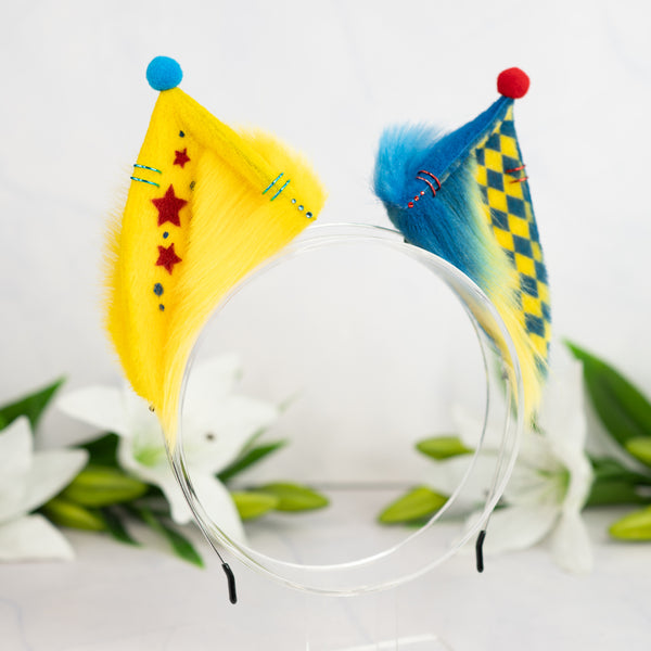 Clown cat ears (Yellow/blue/red)