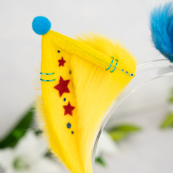 Clown cat ears (Yellow/blue/red)