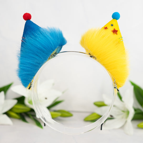 Clown cat ears (Yellow/blue/red)