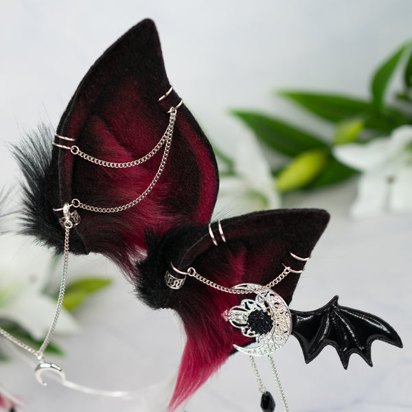 Crimson Goth bat goddess