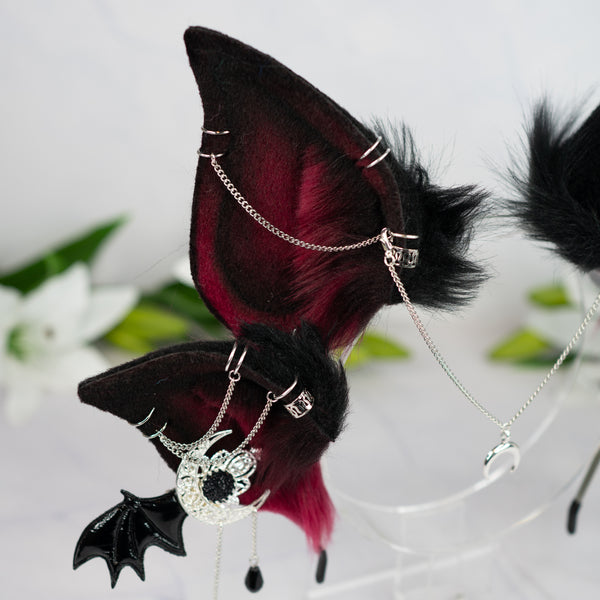 Crimson Goth bat goddess