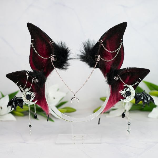 Crimson Goth bat goddess