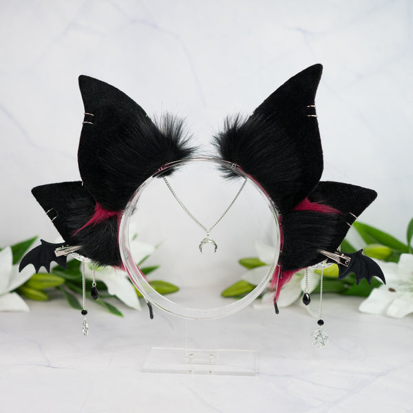 Crimson Goth bat goddess