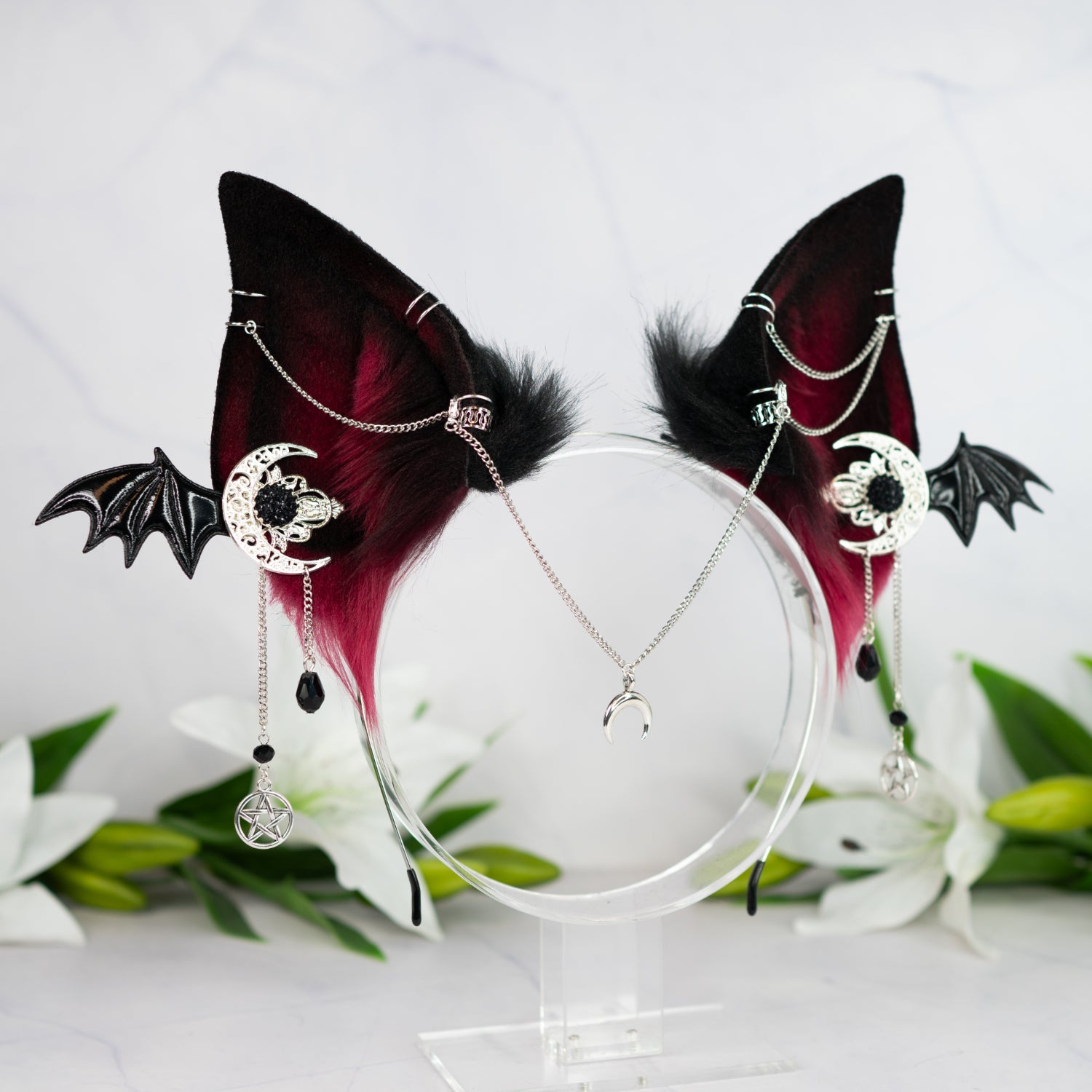 Crimson Goth bat ears
