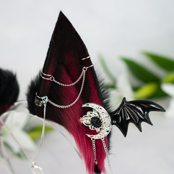 Crimson goth fox ears