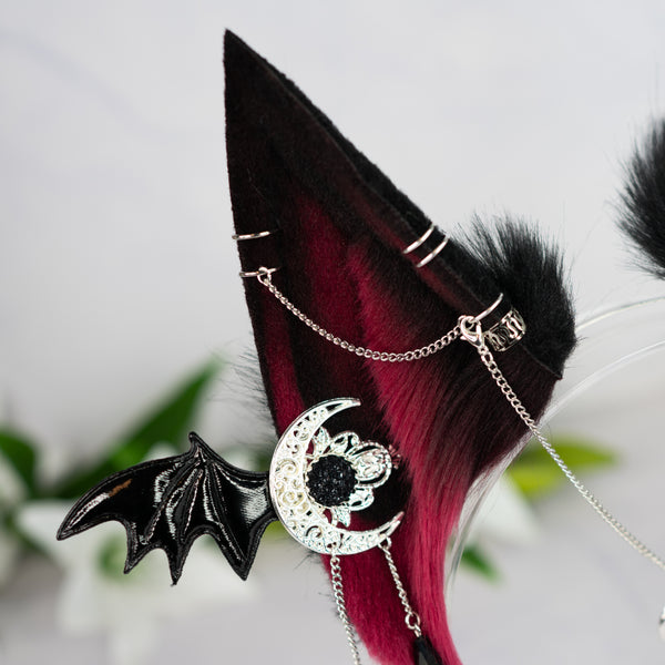 Crimson goth fox ears