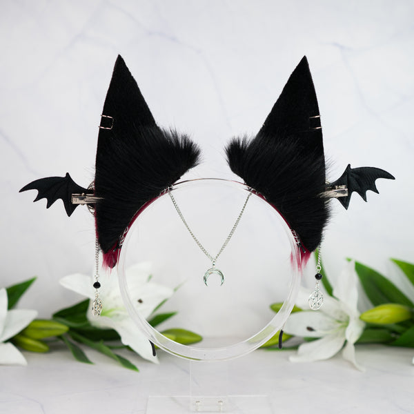 Crimson goth fox ears