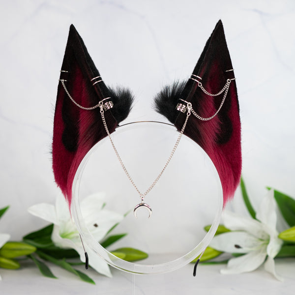Crimson goth fox ears