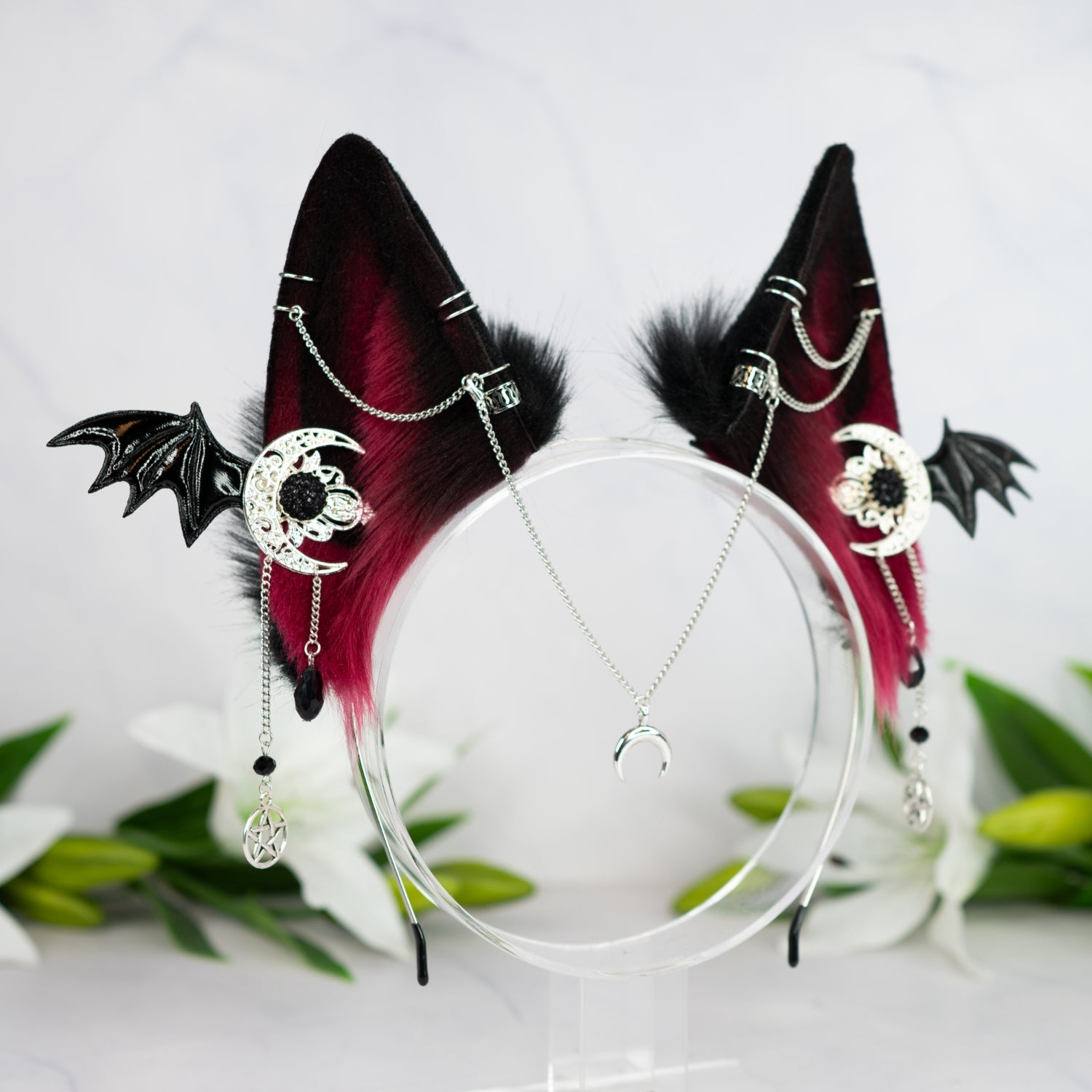 Crimson goth wolf ears
