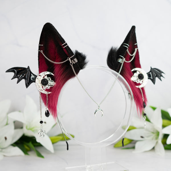 Crimson goth wolf ears