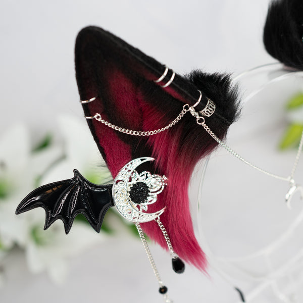 Crimson goth wolf ears