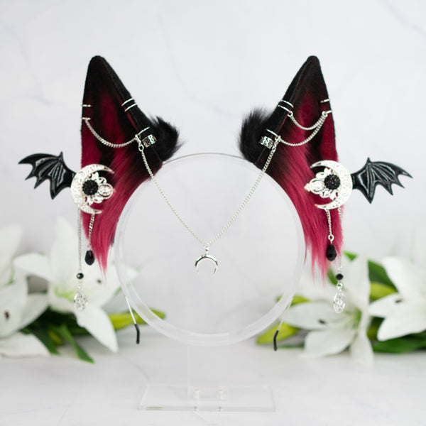 Crimson goth wolf ears