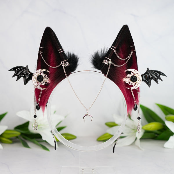 Crimson goth wolf ears