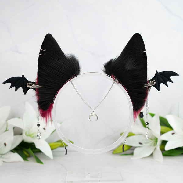 Crimson goth wolf ears