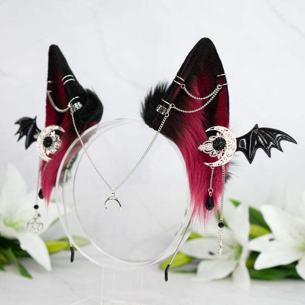 Crimson goth wolf ears