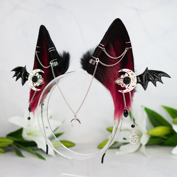 Crimson goth wolf ears