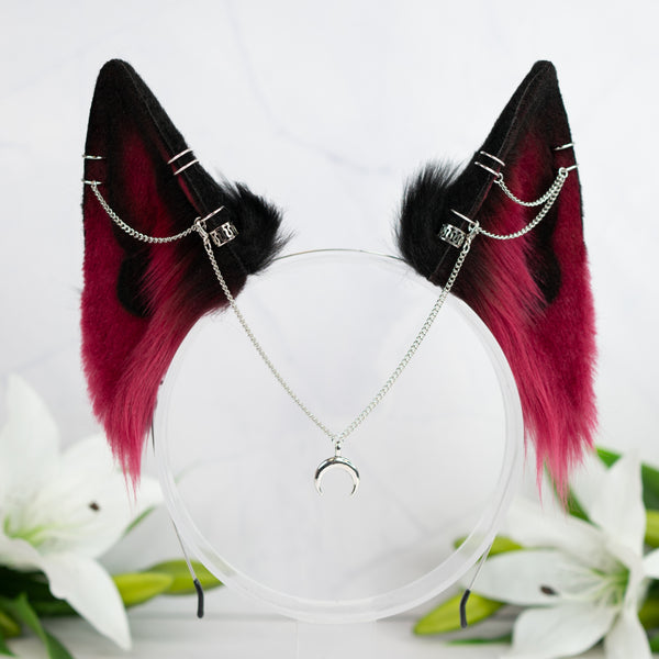 Crimson goth wolf ears