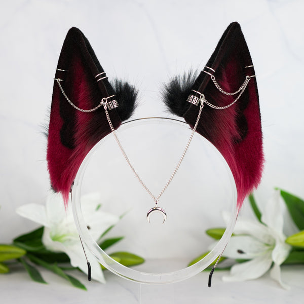 Crimson goth wolf ears
