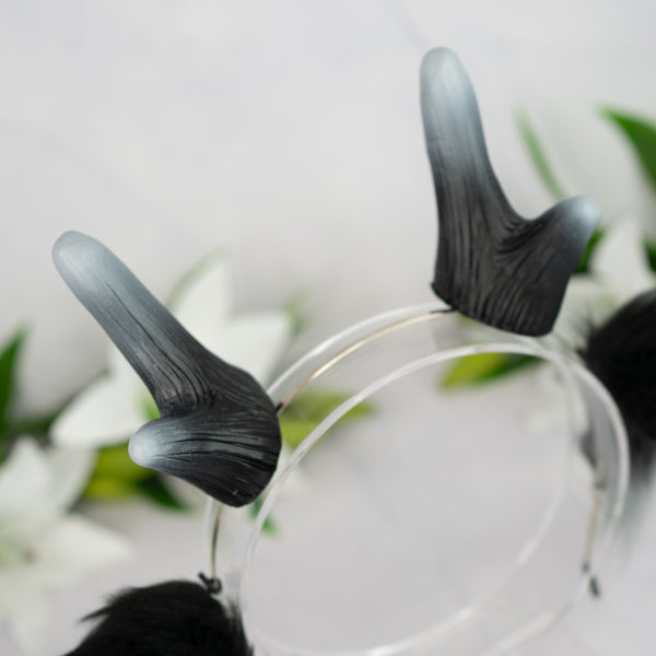 Black deer ears with antlers