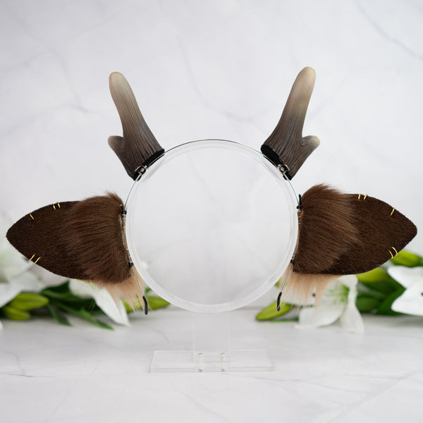 Deer ears with antlers and piercings