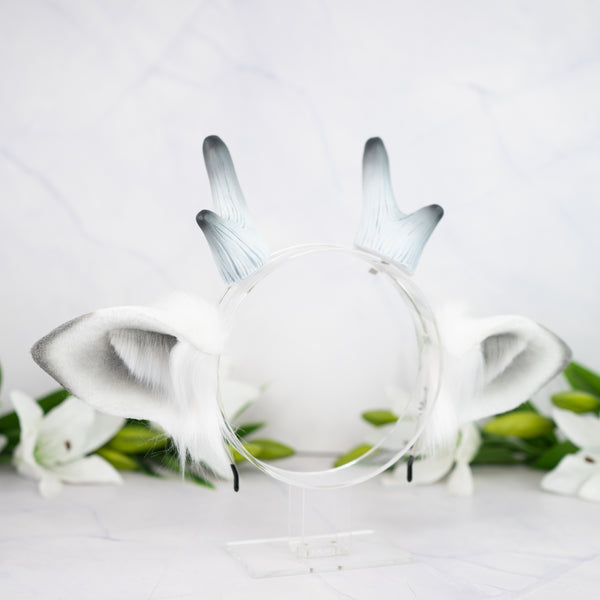 Snow deer ears with antlers