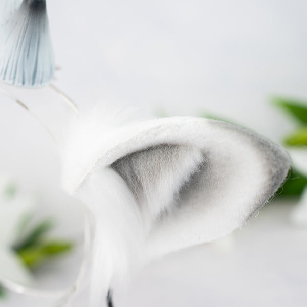 Snow deer ears with antlers