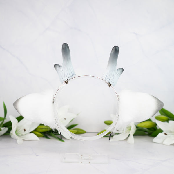 Snow deer ears with antlers