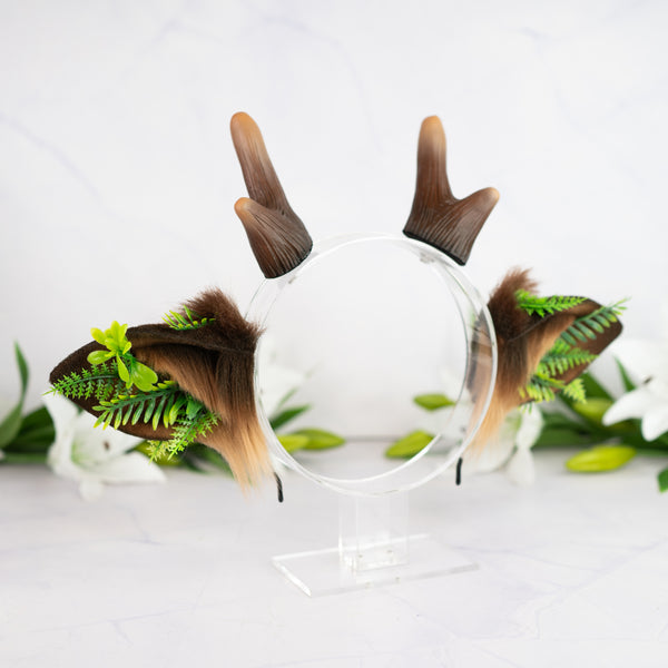 Dryad deer ears with antlers