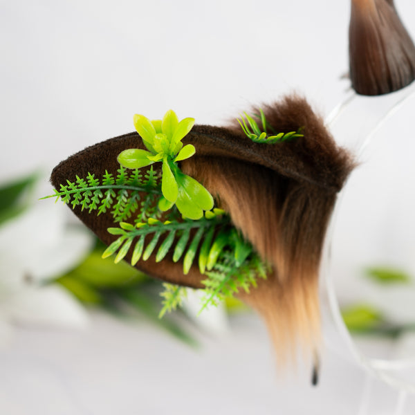 Dryad deer ears with antlers