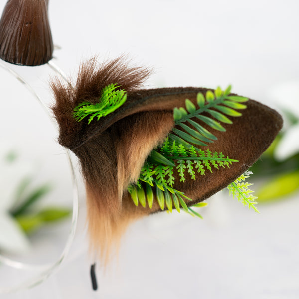 Dryad deer ears with antlers