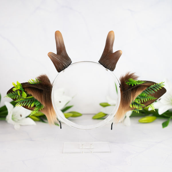 Dryad deer ears with antlers