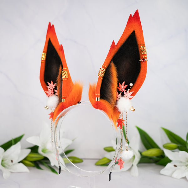 Elemental Fox Ears - Fire (with jewelry)