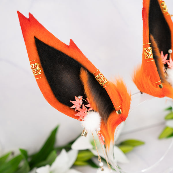 Elemental Fox Ears - Fire (with jewelry)